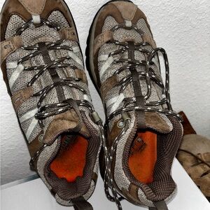 Rugged Hiking Boots with Orange Accents